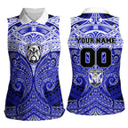 Personalized Canterbury-Bankstown Bulldogs Women Sleeveless Polo Shirt Polynesian Tribal Pattern Style