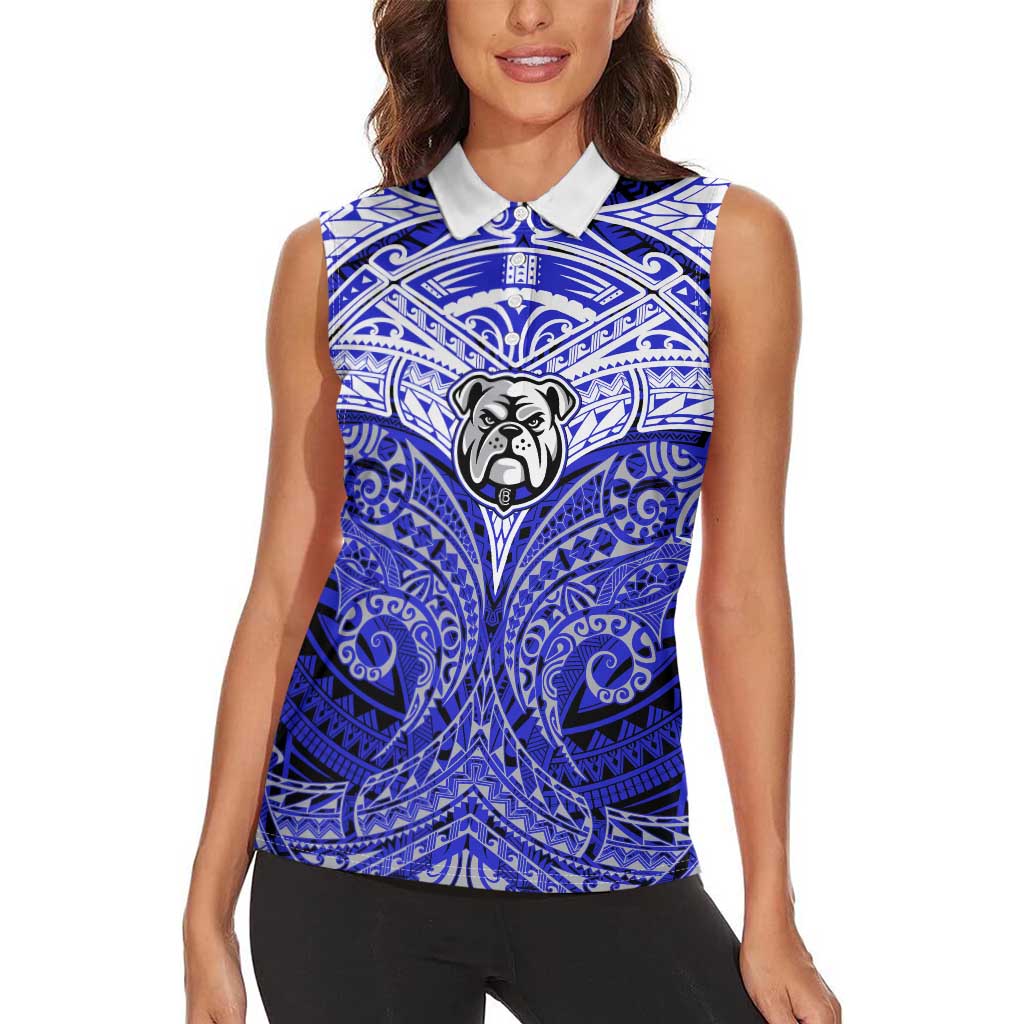 Personalized Canterbury-Bankstown Bulldogs Women Sleeveless Polo Shirt Polynesian Tribal Pattern Style