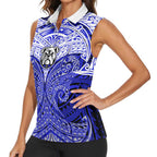 Personalized Canterbury-Bankstown Bulldogs Women Sleeveless Polo Shirt Polynesian Tribal Pattern Style