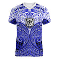 Personalized Canterbury-Bankstown Bulldogs Women V-Neck T-Shirt Polynesian Tribal Pattern Style
