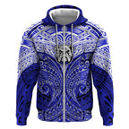 Personalized Canterbury-Bankstown Bulldogs Zip Hoodie Polynesian Tribal Pattern Style