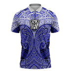 Personalized Canterbury-Bankstown Bulldogs Zipper Polo Shirt Polynesian Tribal Pattern Style
