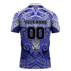 Personalized Canterbury-Bankstown Bulldogs Zipper Polo Shirt Polynesian Tribal Pattern Style