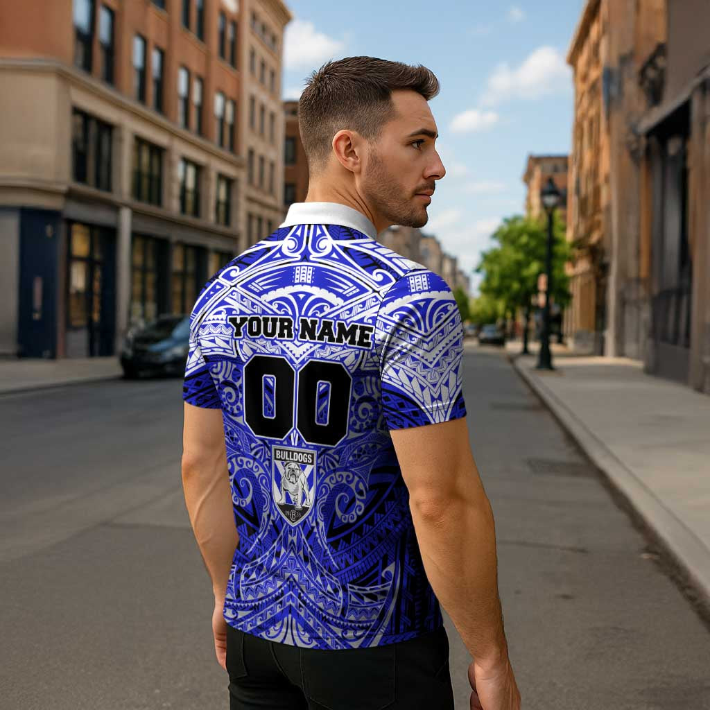 Personalized Canterbury-Bankstown Bulldogs Zipper Polo Shirt Polynesian Tribal Pattern Style