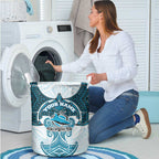 Personalized Cronulla-Sutherland Sharks Laundry Basket Polynesian Tribal Pattern Style