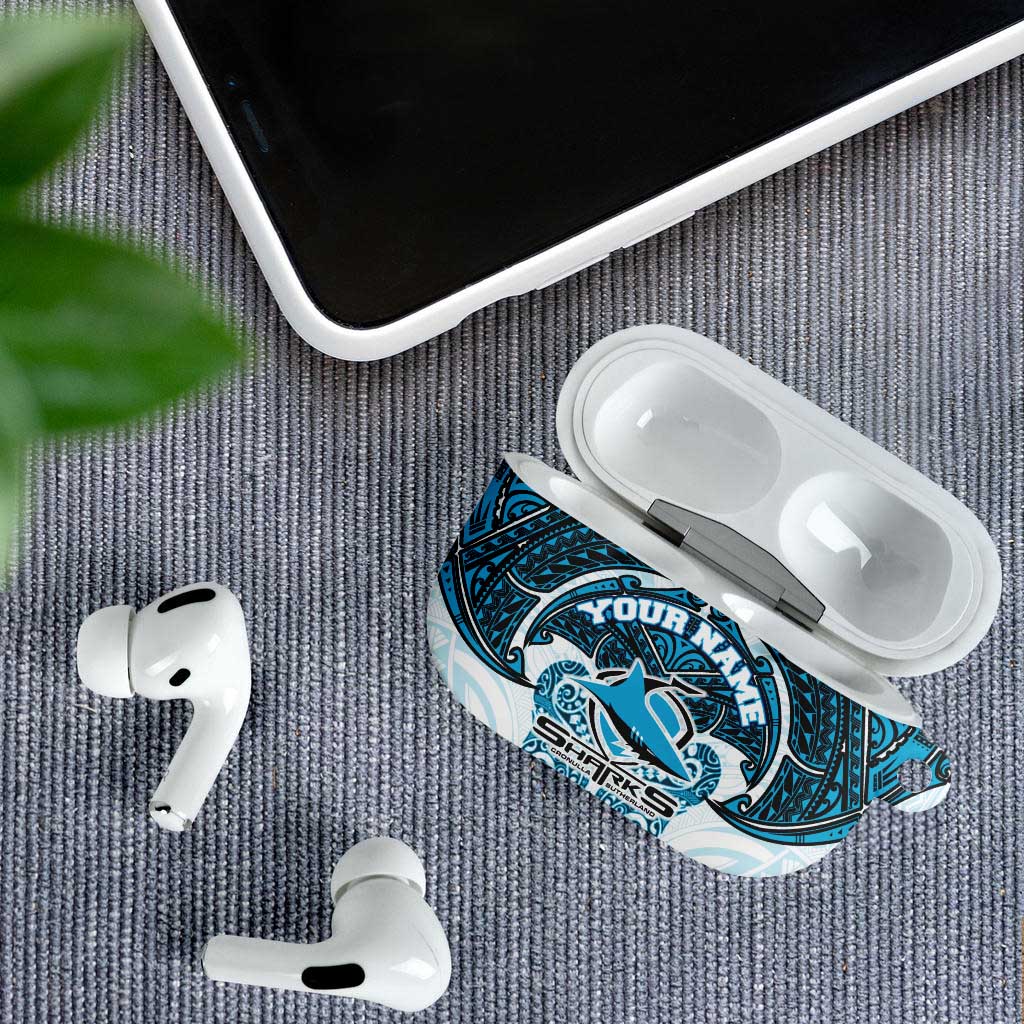 Personalized Cronulla-Sutherland Sharks AirPods Case Polynesian Tribal Pattern Style