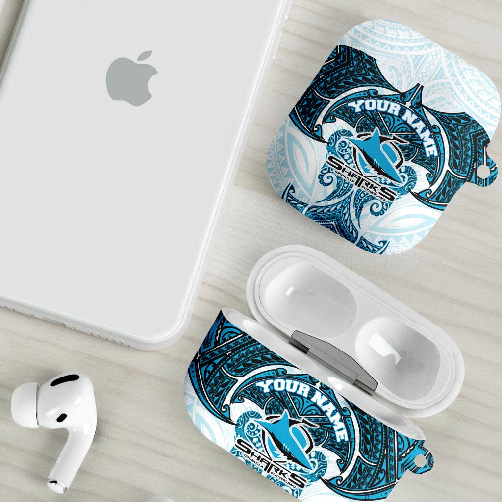 Personalized Cronulla-Sutherland Sharks AirPods Case Polynesian Tribal Pattern Style