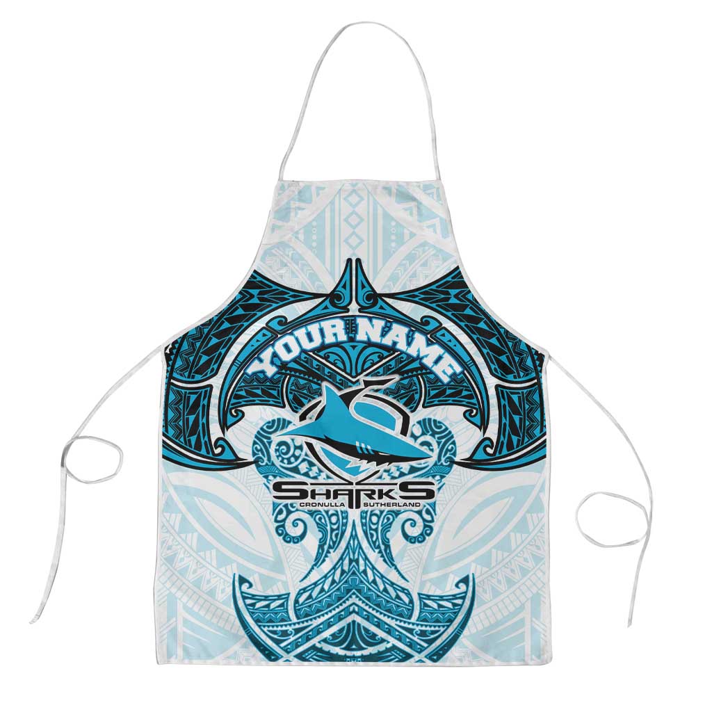 Personalized Cronulla-Sutherland Sharks Apron Polynesian Tribal Pattern Style