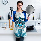 Personalized Cronulla-Sutherland Sharks Apron Polynesian Tribal Pattern Style