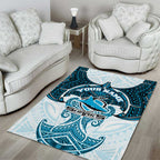 Personalized Cronulla-Sutherland Sharks Area Rug Polynesian Tribal Pattern Style