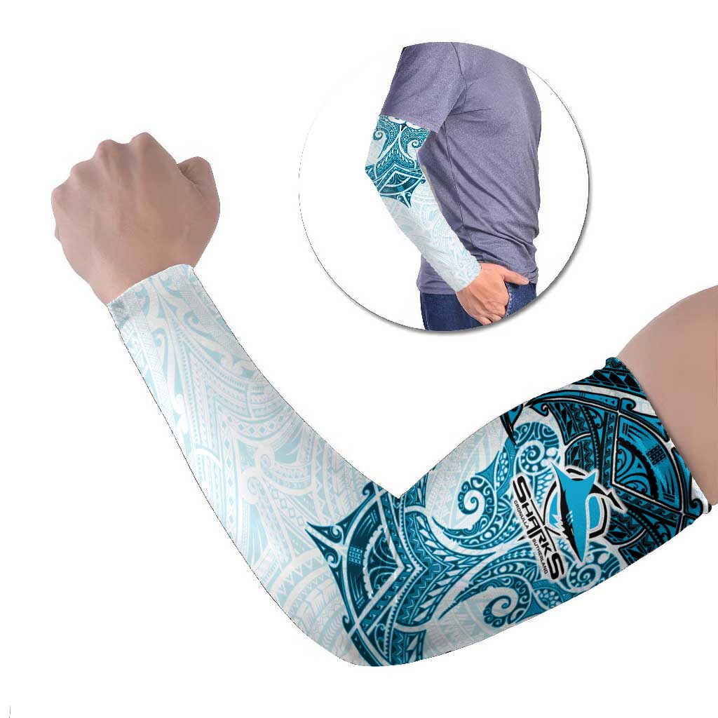 Personalized Cronulla-Sutherland Sharks Arm Sleeves Polynesian Tribal Pattern Style