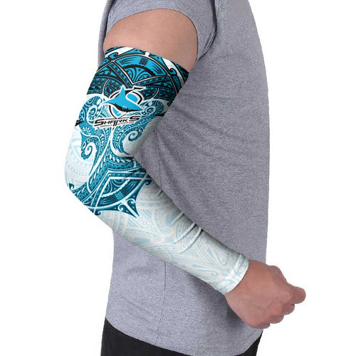 Personalized Cronulla-Sutherland Sharks Arm Sleeves Polynesian Tribal Pattern Style
