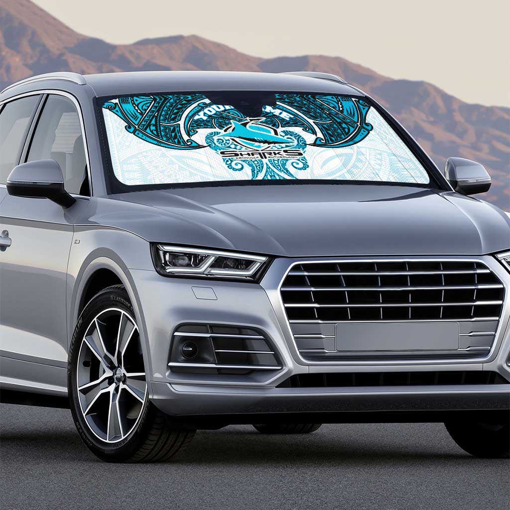 Personalized Cronulla-Sutherland Sharks Auto Sun Shade Polynesian Tribal Pattern Style