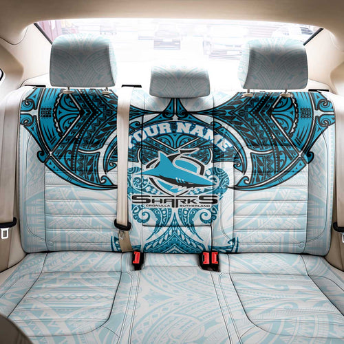 Personalized Cronulla-Sutherland Sharks Back Car Seat Cover Polynesian Tribal Pattern Style