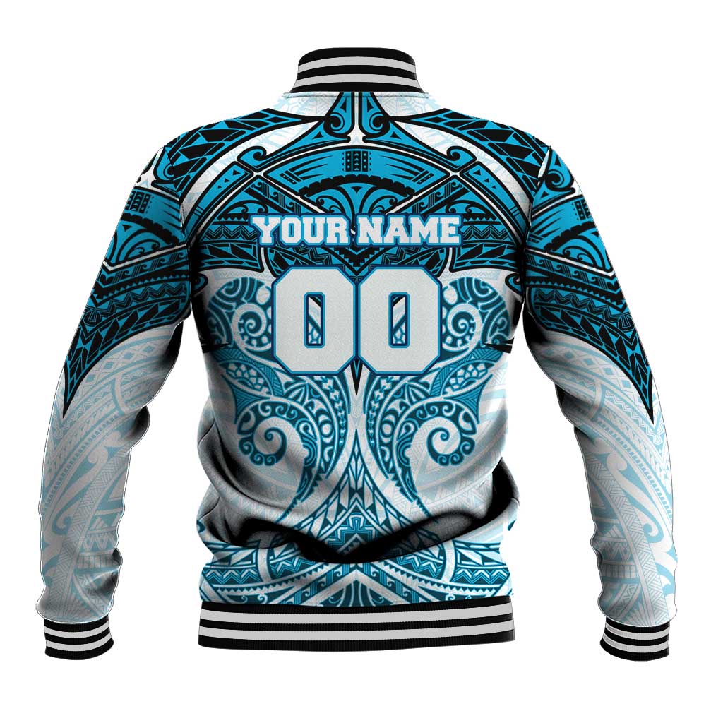 Personalized Cronulla-Sutherland Sharks Baseball Jacket Polynesian Tribal Pattern Style
