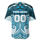 Personalized Cronulla-Sutherland Sharks Baseball Jersey Polynesian Tribal Pattern Style