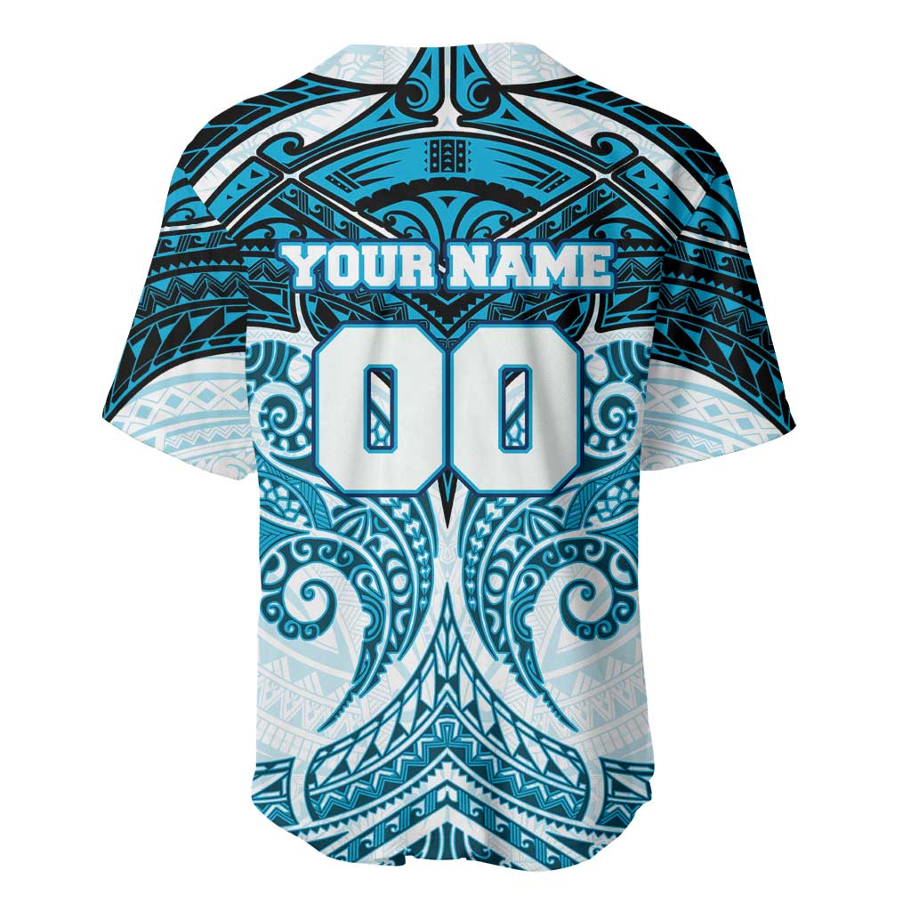Personalized Cronulla-Sutherland Sharks Baseball Jersey Polynesian Tribal Pattern Style