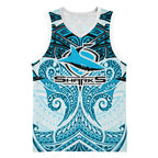 Personalized Cronulla-Sutherland Sharks Basketball Jersey Polynesian Tribal Pattern Style