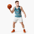 Personalized Cronulla-Sutherland Sharks Basketball Jersey Polynesian Tribal Pattern Style