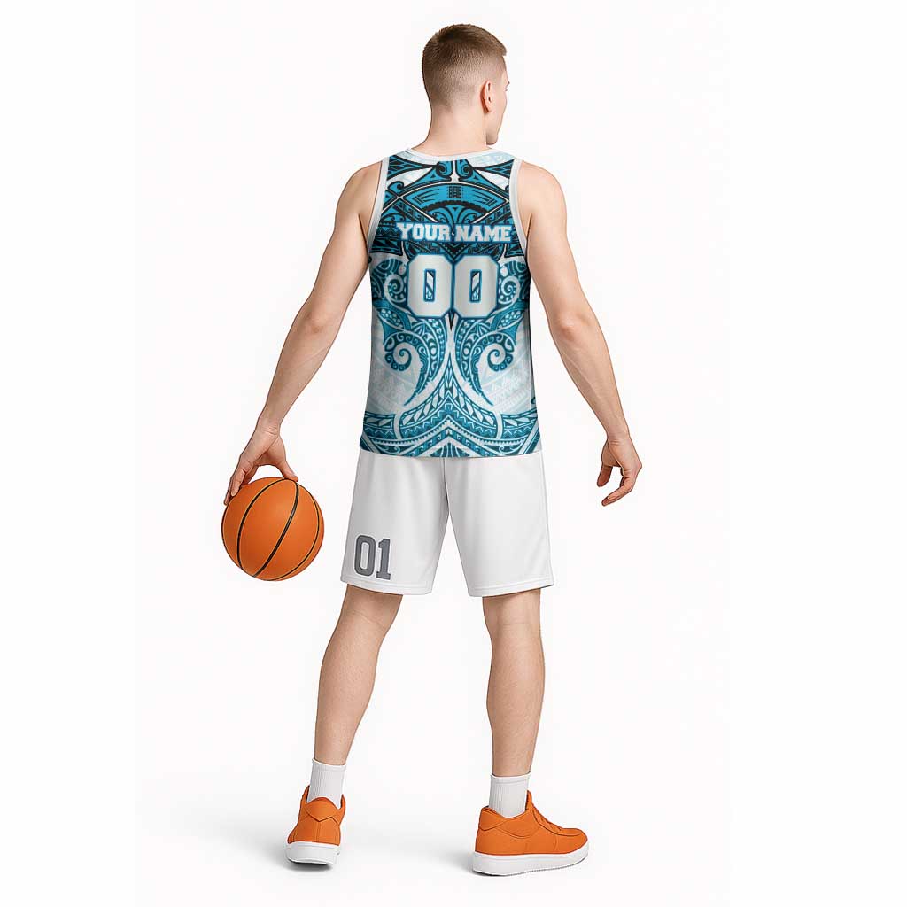 Personalized Cronulla-Sutherland Sharks Basketball Jersey Polynesian Tribal Pattern Style