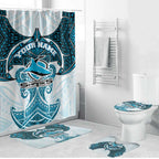 Personalized Cronulla-Sutherland Sharks Bathroom Set Polynesian Tribal Pattern Style