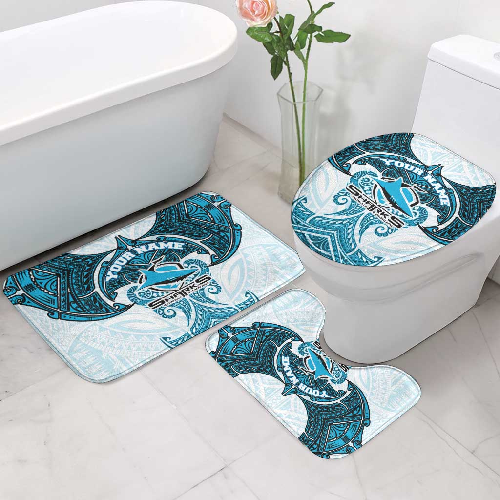Personalized Cronulla-Sutherland Sharks Bathroom Set Polynesian Tribal Pattern Style