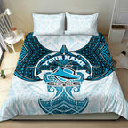 Personalized Cronulla-Sutherland Sharks Bedding Set Polynesian Tribal Pattern Style