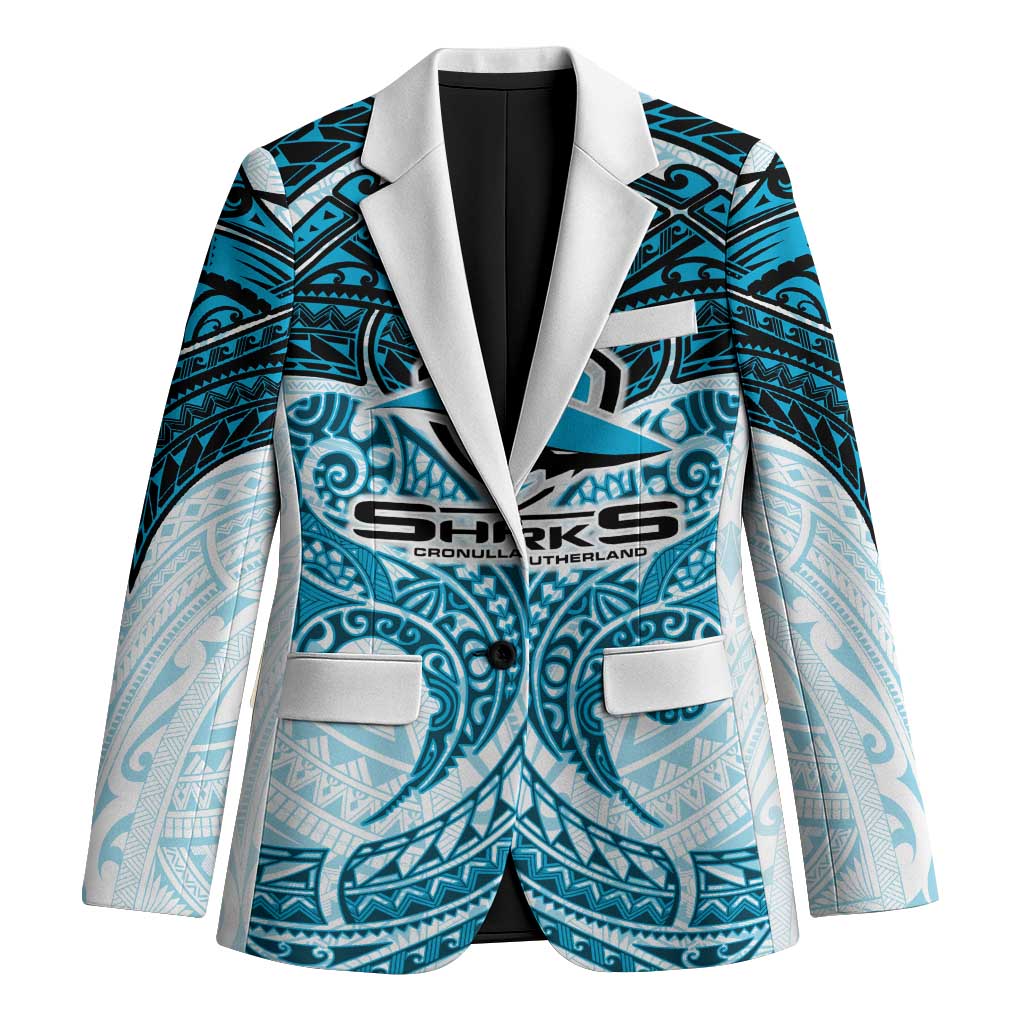 Personalized Cronulla-Sutherland Sharks Blazer Polynesian Tribal Pattern Style