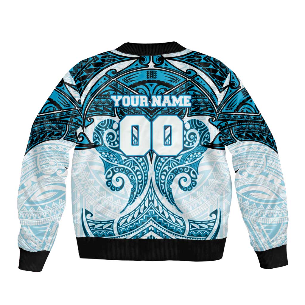 Personalized Cronulla-Sutherland Sharks Bomber Jacket Polynesian Tribal Pattern Style