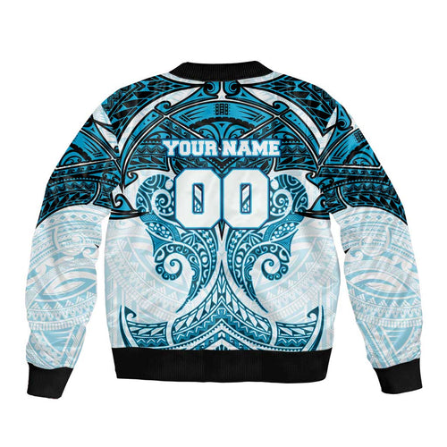 Personalized Cronulla-Sutherland Sharks Bomber Jacket Polynesian Tribal Pattern Style