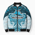 Personalized Cronulla-Sutherland Sharks Bomber Puffer Jacket Polynesian Tribal Pattern Style
