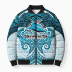 Personalized Cronulla-Sutherland Sharks Bomber Puffer Jacket Polynesian Tribal Pattern Style
