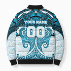 Personalized Cronulla-Sutherland Sharks Bomber Puffer Jacket Polynesian Tribal Pattern Style