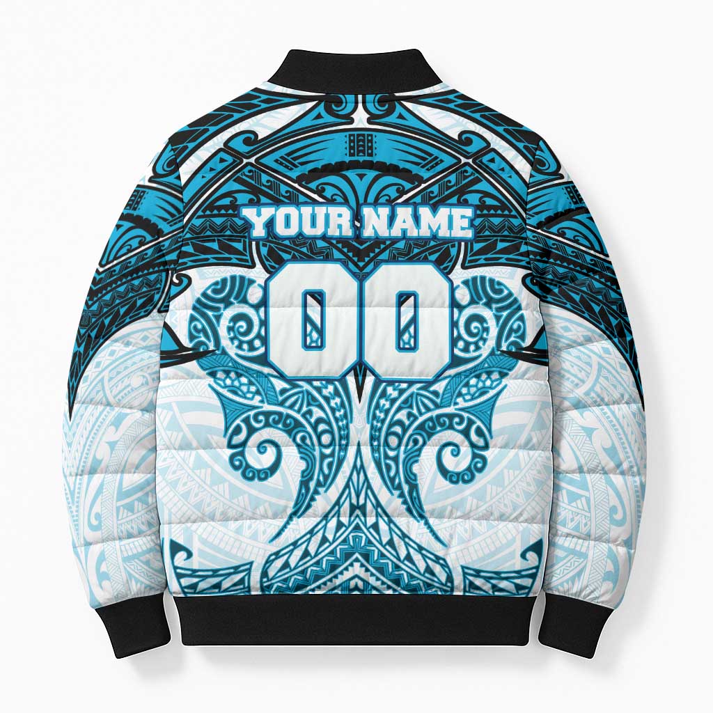 Personalized Cronulla-Sutherland Sharks Bomber Puffer Jacket Polynesian Tribal Pattern Style