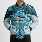 Personalized Cronulla-Sutherland Sharks Bomber Puffer Jacket Polynesian Tribal Pattern Style