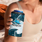 Personalized Cronulla-Sutherland Sharks 4 in 1 Can Cooler Tumbler Polynesian Tribal Pattern Style