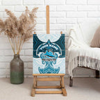 Personalized Cronulla-Sutherland Sharks Canvas Wall Art Polynesian Tribal Pattern Style