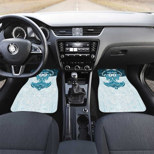 Personalized Cronulla-Sutherland Sharks Car Mats Polynesian Tribal Pattern Style