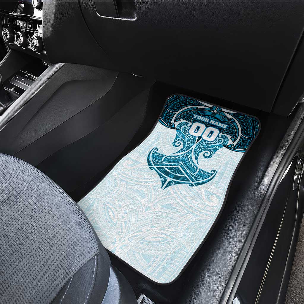 Personalized Cronulla-Sutherland Sharks Car Mats Polynesian Tribal Pattern Style