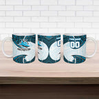 Personalized Cronulla-Sutherland Sharks Ceramic Mug Polynesian Tribal Pattern Style