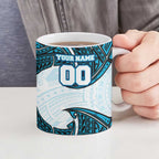 Personalized Cronulla-Sutherland Sharks Ceramic Mug Polynesian Tribal Pattern Style