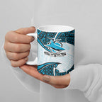 Personalized Cronulla-Sutherland Sharks Ceramic Mug Polynesian Tribal Pattern Style