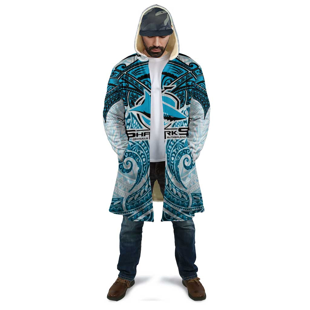 Personalized Cronulla-Sutherland Sharks Cloak Polynesian Tribal Pattern Style