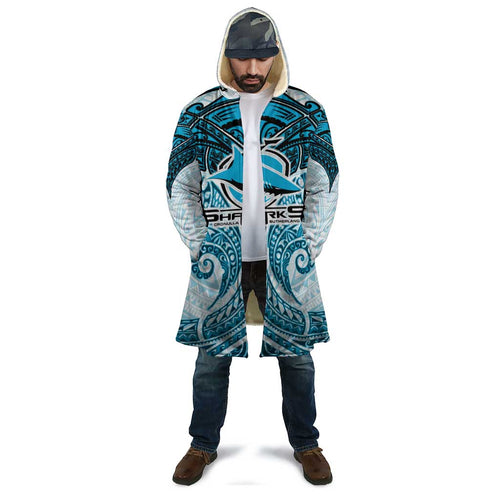 Personalized Cronulla-Sutherland Sharks Cloak Polynesian Tribal Pattern Style