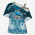 Personalized Cronulla-Sutherland Sharks Cross Shoulder Shirt Polynesian Tribal Pattern Style