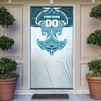 Personalized Cronulla-Sutherland Sharks Door Cover Polynesian Tribal Pattern Style