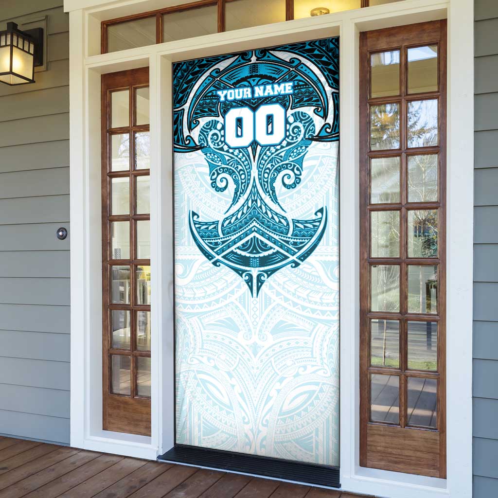 Personalized Cronulla-Sutherland Sharks Door Cover Polynesian Tribal Pattern Style