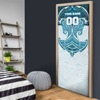 Personalized Cronulla-Sutherland Sharks Door Cover Polynesian Tribal Pattern Style