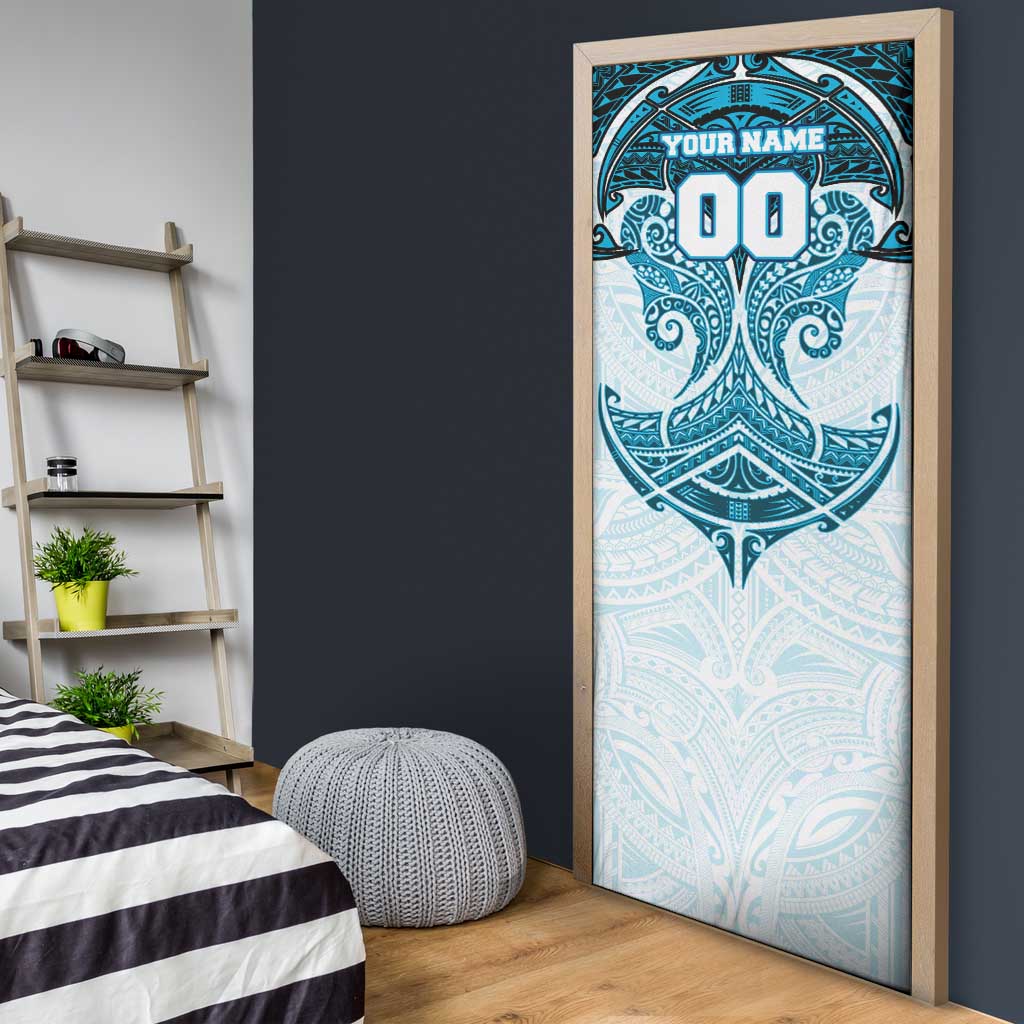 Personalized Cronulla-Sutherland Sharks Door Cover Polynesian Tribal Pattern Style