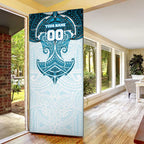 Personalized Cronulla-Sutherland Sharks Door Cover Polynesian Tribal Pattern Style